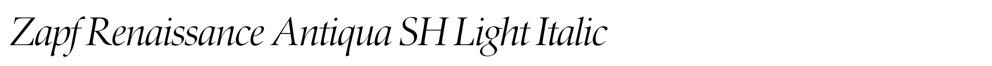 Zapf Renaissance Antiqua SH Light Italic image